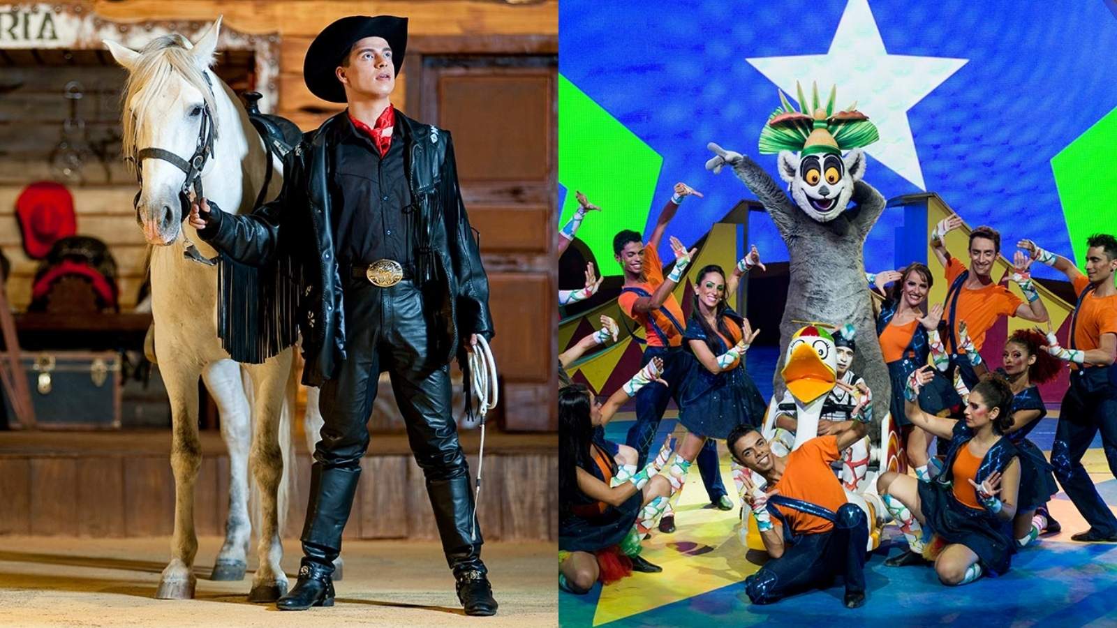 O Sonho do Cowboy e o Madagascar Circus Show, dois dos grandes shows do Beto Carrero World